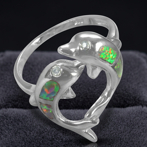 Anillo de Plata de Ley 925 con Diseño de Pez y Circonitas, Chapado en Rodio, Joyería Fina para Mujer, Bodas y Fiestas, Venta al Por Mayor OEM - Product Image 1