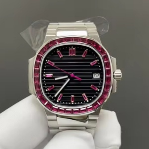 Montres mécaniques analogiques pour hommes de haute qualité en acier inoxydable, série 5711, mouvement 9015, cadran à aiguilles de 35,2 mm, diamant - Product Image 4