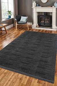 Alfombra de Chenilla a Rayas Color Antracita Mira, Venta al por Mayor, 7mm, Lavable, Antideslizante, de Poliéster y Algodón, de Pelo Corto, Ecológica, Apta para Mascotas - Product Image 6