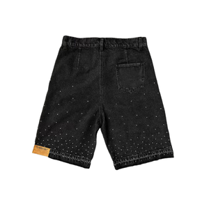 High Quality for Men Embroidery Custom Jean Rhinestone Acid Wash Streetwear <strong>Shorts</strong> - Product Image 3