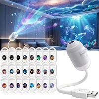 Projecteur de lumière nocturne holographique 5D intelligent HD, projecteur d'étoiles galactiques HD 2-en-1 Plug and Play, rotation à 360°, alimenté par USB