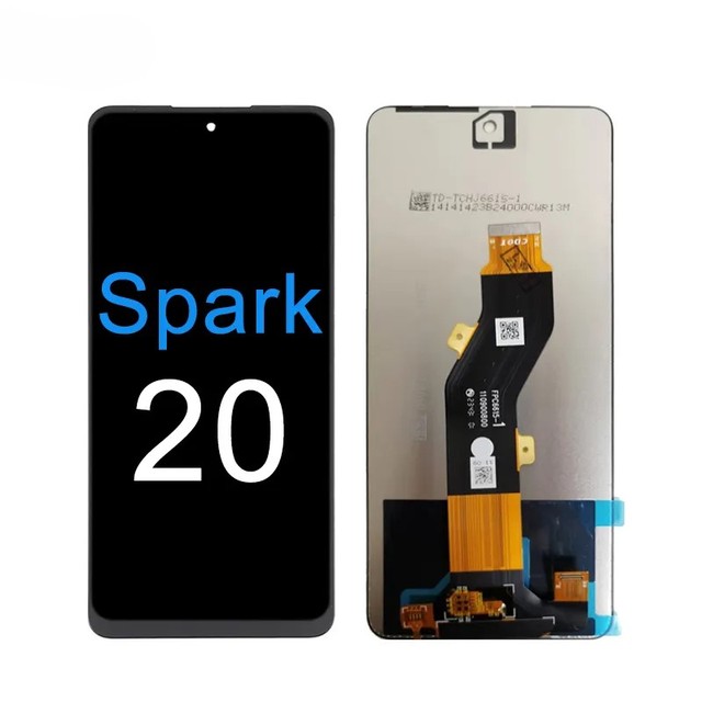 Bulk Supply High Quality Original Digitizer Mobile Phone Screen (LCD + Touch + Frame Assembly) Tecno Spark 20 1 Year 100% Tested