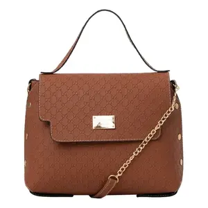 Sac cabas pour femme Fana Jacoba en microfibre, cuir synthétique, fermeture à rabat, bandoulière simple, motif monogramme, usage quotidien - Product Image 1