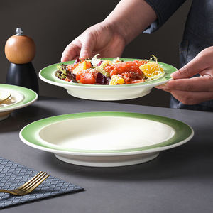 Assiettes à dîner en mélamine, écologiques, lavables au lave-vaisselle, non toxiques, <span class=keywords><strong>plateau</strong></span> <span class=keywords><strong>de</strong></span> service pour fruits <span class=keywords><strong>de</strong></span> <span class=keywords><strong>mer</strong></span> et salades, incassable - Product Image 3