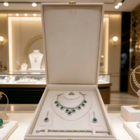 Boîte à bijoux en velours pour pierres précieuses, petite boîte de présentation pour pierres brutes, coffret à bijoux, boîte à diamants, emballage pour collier