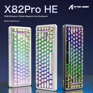 Clavier de jeu magnétique Attack Shark X82PRO HE, disposition 75 %, tri-mode, avec précision RT de 0,01 mm, prise en charge 8 kHz, RT/Snap Tap/DKS/MT/TGL - Product Image 2