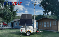 Netzunabhängiger, doppelseitiger Solar-CCTV-Turm, mobiler Solar-Überwachungsanhänger mit 4-Tage-Laufzeit, wetterfest für die öffentliche Sicherheit