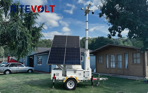 Tour de surveillance solaire mobile double face hors réseau, remorque de surveillance solaire avec autonomie de 4 jours, résistante aux intempéries pour la sécurité <span class=keywords><strong>publique</strong></span> - Product Image 6
