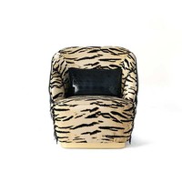 Italie fait à la main moderne Accent Lounge Chair de haute qualité doux imprimé léopard gland décontracté Villa appartement loisirs salon