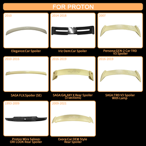 Accessori Auto plastica ABS fibra di carbonio 3 sezioni GALAXY <span class=keywords><strong>X</strong></span> posteriore posteriore Spoiler ala per Proton SAGA VVT 2016 2017 2018 2019 - Product Image 3
