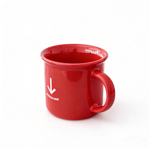 Tazza in Ceramica Effetto <span class=keywords><strong>Smalto</strong></span> Rosso Lucido, Tazza da Caffè Personalizzata, Tazza da Viaggio Impilabile, Regali Promozionali, Articoli per Ufficio e Casa - Product Image 1