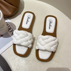 Scarpe da <span class=keywords><strong>donna</strong></span> Casual da spiaggia estive all'ingrosso <span class=keywords><strong>eleganti</strong></span> da <span class=keywords><strong>donna</strong></span> sandali aperti pantofole con elemento antiscivolo fettuccia fantasia - Product Image 4