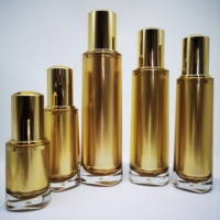 Envase redondo de acrílico de 15mL, 30mL, 50mL, 80mL, 120mL para esencia, loción, tónico, cosméticos de alta gama para el cuidado de la piel.