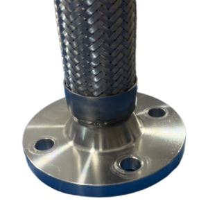 Alta Temperatura Resistência <span class=keywords><strong>Metal</strong></span> Mangueira Flexível Aço Inoxidável 304/316 Foles Soldagem Flange com Manga De Malha Trançada - Product Image 3