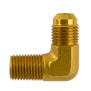 Componentes de la mejor calidad: Adaptador de unión abocardado AN6 macho de latón anodizado de alta presión de 90 grados para piezas de carreras y accesorios de combustible forjados. - Product Image 1