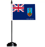 Drapeaux de table Montserrat, petits drapeaux de bureau avec mât noir, décoration pour la maison et le bureau, célébrations festives