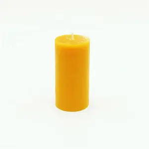 高品质香味黄色乡村天然蜂蜡柱蜡烛