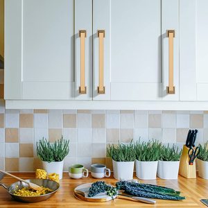 Đồng tủ bếp tủ quần áo xử lý hiện đại ngăn kéo núm đồ nội thất tủ xử lý rượu sâm banh chải Brass nhà bếp phần cứng - Product Image 5