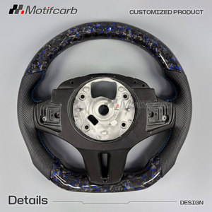 Volante LED de fibra de carbono forjado azul personalizado para BMW serie 3 4 5 6 7 8 G21 G20 G30 X3 X4 M2 M3 330i 340i 330e 2018-2024 - Product Image 5