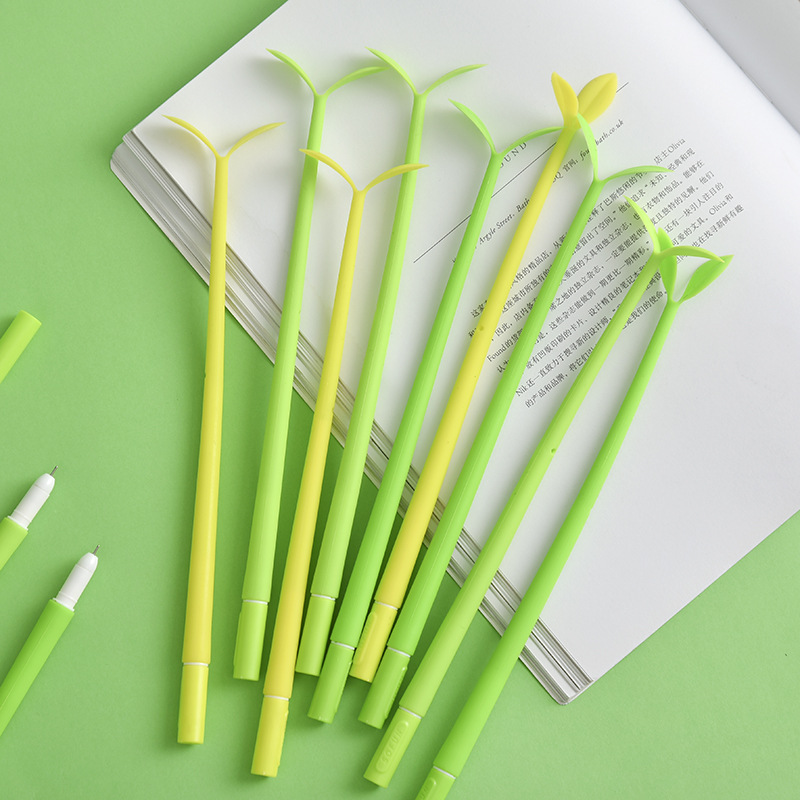 Мультяшная силиконовая гелевая ручка с растениями, маркеры для учеников, симпатичная гелевая ручка 0,5 мм