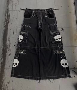 Pantalones Largos Casuales Negros <span class=keywords><strong>de</strong></span> Estilo Hip-hop Punk Gótico para Hombre, <span class=keywords><strong>con</strong></span> Cadenas, Se Pueden Personalizar <span class=keywords><strong>con</strong></span> tus Imágenes - Product Image 5