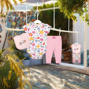 Ingrosso Set Onsie design stampato su misura per neonato stile Casual <span class=keywords><strong>abbigliamento</strong></span> a manica corta - Product Image 6