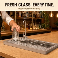 Lave-bouteilles automatique pour évier de cuisine, rinçage de verres haute pression, nettoyeur de tasses en acier inoxydable 304, outil de lavage de verres de bar