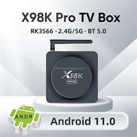 X98K PRO Android akıllı TV kutusu rk3566 4GB 32GB 2.4/5G Wifi 1000m Ethernet Android 11 medya oynatıcı Set üstü kutusu