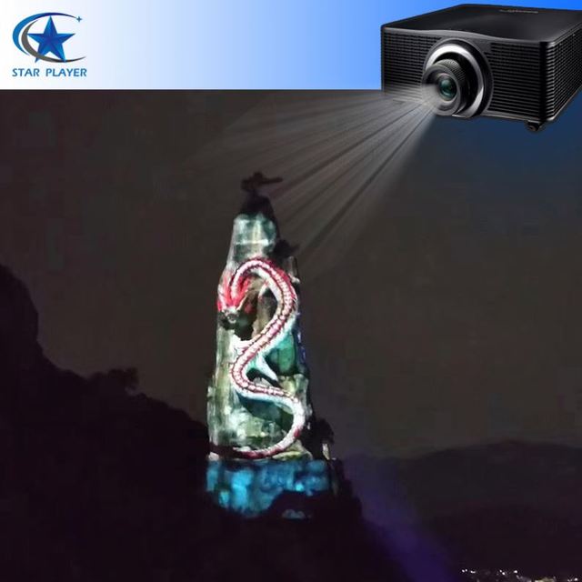 House 3D Projection Mapping Advertising Display Building Facade Architectural Projector 10000 Lumens Brightness IP54 Waterproof