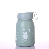 Bouteille d'eau double paroi portable, créative et mignonne, avec logo lapin, anti-brûlure, pour le bureau, la maison et les activités.