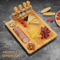 Accessoires pour planche à charcuterie, ustensiles, plat à sauce et assaisonnements, grande planche à fromage en bambou avec support magnétique