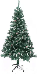 Pohon natal, оптовая продажа, 4-8 футов, флокированные светодиодные Искусственные Рождественские елочные украшения в помещении и на открытом воздухе, декоративные рождественские украшения