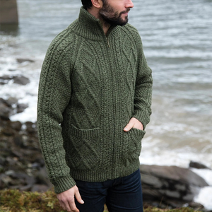 คาร์ดิแกนแขนยาวเสื้อกันหนาวมีซิปสำหรับผู้ชาย, คาร์ดิแกนหนาอบอุ่น100% - Product Image 4