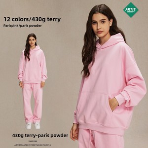 2025 autunno Unisex felpa Casual Set <span class=keywords><strong>di</strong></span> pantaloni alla moda <span class=keywords><strong>di</strong></span> marca 430g cotone spugna girocollo ampio Street Style - Product Image 6