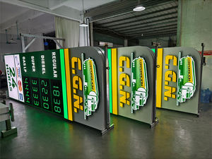 Panneau publicitaire numérique LED couleur pour station-service, affichage des prix du carburant, écran numérique extérieur, panneau publicitaire sur poteau, panneau logo extérieur, panneau monument. - Product Image 3