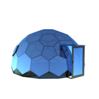 Dôme géodésique hexagonal pour jardin extérieur, chambre bulle étoilée, serre étanche, véranda en verre trempé et alliage d'aluminium