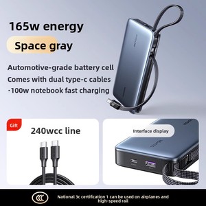 Nexode Power Bank 165W 25000mAh Fast Charging Built-in USB <b>C</b> <b>Cable</b> 4 Ports Portable <b>Charger</b> Back Pack for Laptop PB552/55995 Ugr - Product Image 6