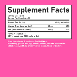 Gouttes de fer liquide avec vitamine C, soutient la fonction immunitaire, améliore la concentration mentale, énergie quotidienne, complément alimentaire - Product Image 2