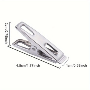 Lot de 20 pinces à <span class=keywords><strong>linge</strong></span> robustes <span class=keywords><strong>en</strong></span> acier inoxydable pour la maison et la salle de bain, promotionnelles et multi-achats - Product Image 6
