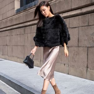 Fábrica personalizada Vendas Diretas Russo Sable <span class=keywords><strong>Fur</strong></span> Moda Uma Linha Pescoço Manto Design Pullover Real Mink <span class=keywords><strong>Fur</strong></span> Top Solto Para As Mulheres - Product Image 5
