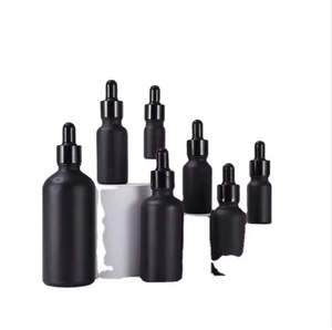 Black Matte Glass Dropper <b>Bottles</b> Cylinder Shape Skin Care Serum 5ml <b>10ml</b> 15ml 20ml 30ml 50ml 100ml Refillable - Product Image 1