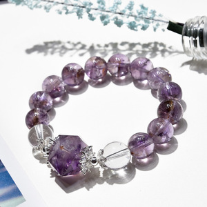 <span class=keywords><strong>Bracelet</strong></span> en Améthyste Naturelle Violette Style <span class=keywords><strong>Ace</strong></span>, Chaîne en Cristal et Strass, Vente en Gros en Direct pour Femmes, Idéal comme Cadeau - Product Image 3
