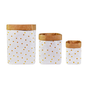 Blanco Dupont Tyvek papel bolsa de almacenamiento con Brown Dot impresión Multi funcional organizador para el transporte de alimentos Almacenamiento en casa bien - Product Image 6