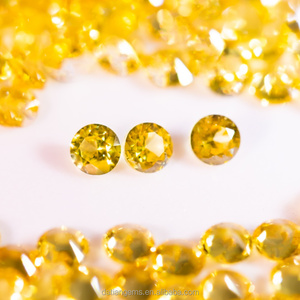 Zaffiro Giallo Naturale Taglio Diamante di Qualità 3A # Pukhraj per Anelli Personalizzati Taglio di Precisione 0.7mm-2.0mm Giallo Dorato Certificato - Product Image 3
