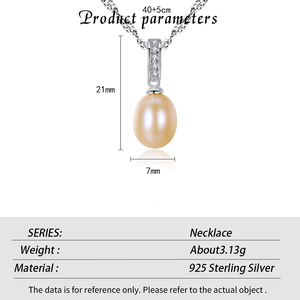 Collar de Plata de Ley S925 con Cadena de Ondas y Colgante de Perla de Agua Dulce, Joyería Minimalista para Mujer, Venta al por Mayor - Product Image 6