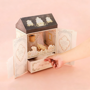 Подарочный набор «Кукольный домик Виктория» класса люкс с двойными дверцами и многоярусной выдвижной конструкцией для брендовой упаковки косметических и игрушечных наборов - Product Image 3