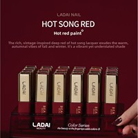 LADAI Nouvelle tendance OEM/ODM Vente en gros 24 couleurs Gel vernis à ongles haute pigmentation longue durée rouge pour salons de manucure professionnels