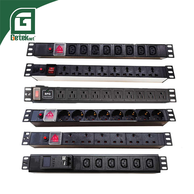 GETEKnet OEM PDU Rack Universal EU C13 US UK Smart Intelligent Industrial Cabinet 6 8 Way Port Network Power Distribution Unit
