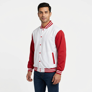 <b>Top</b> Trending 2026 Plus Size Varsity Jacket Wool Body Leather Sleeves Varsity Jacket for Men in Different Colors - Product Image 1