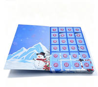 Calendrier de l'Avent de Noël personnalisé imprimé sur mesure, 24 jours, en matériaux recyclés écologiques, pliables et biodégradables, en forme de livre, pour les fêtes